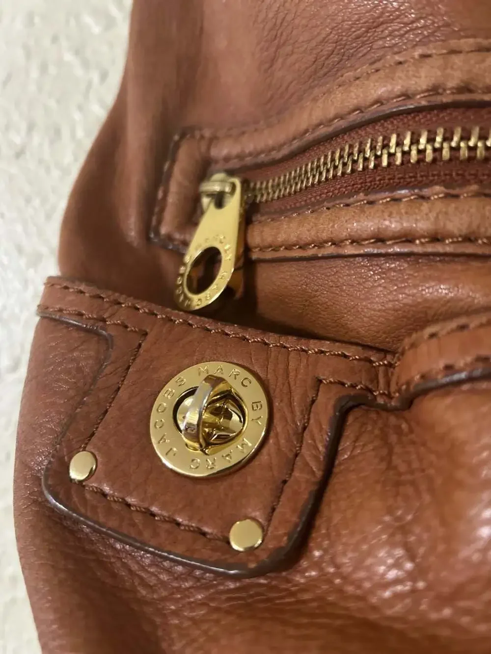 Marc by Marc Jacobs Brown Leather Hobo Shoulder Bag